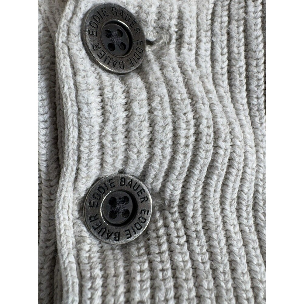 2 VTG Eddie Bauer Mens Knit Sweaters 2XL Tall Gray Pullover 100% Cotton Henley - Picture 6 of 13